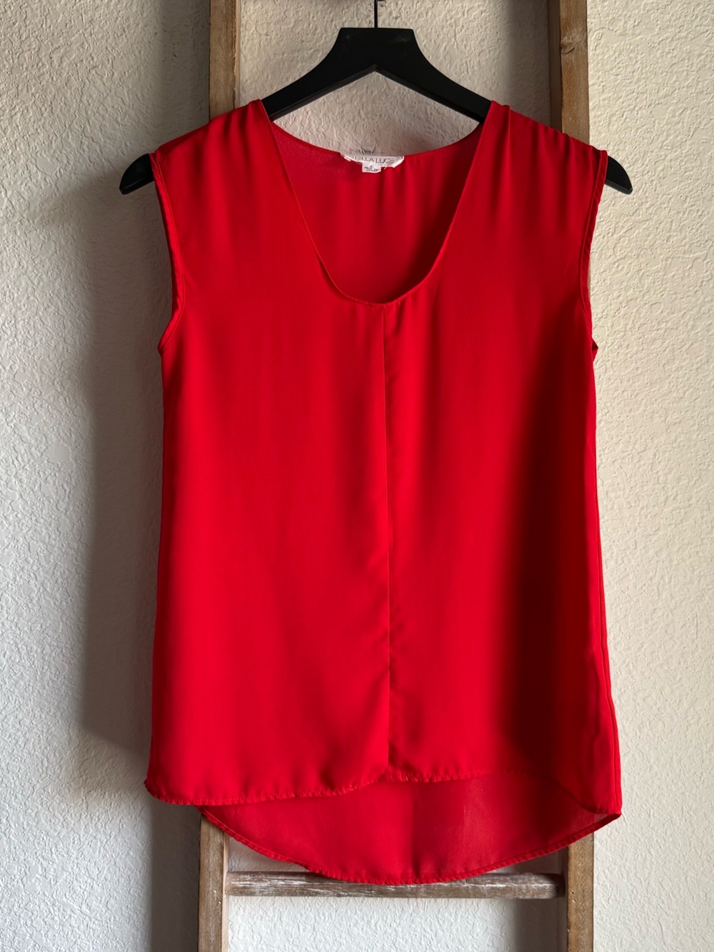 Stella Luce Vibrant Red Sleeveless Blouse Sz: Small